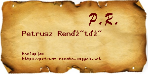 Petrusz Renátó névjegykártya