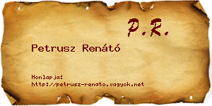 Petrusz Renátó névjegykártya