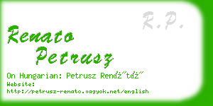 renato petrusz business card